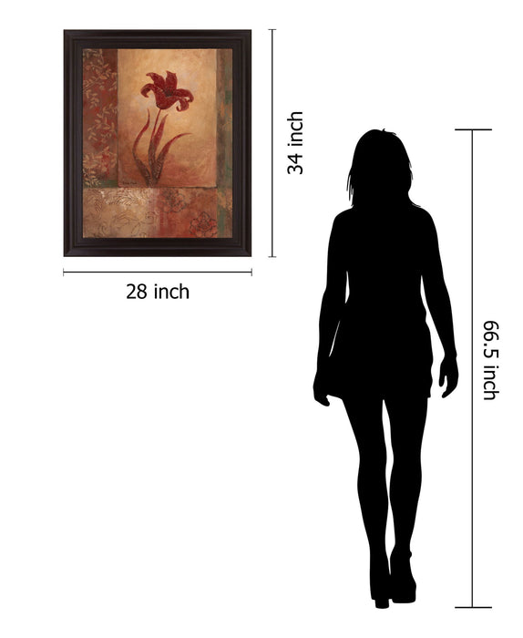 Crimson Blossom Panel - 28" x 34" Framed Wall Art