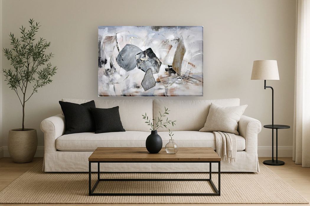 Onyx Drift - 39" x 59" Framed Wall Art