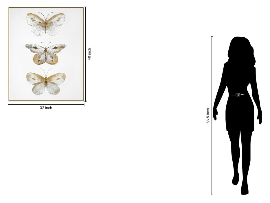 Hand Painted Textured Canvas In Frame - White