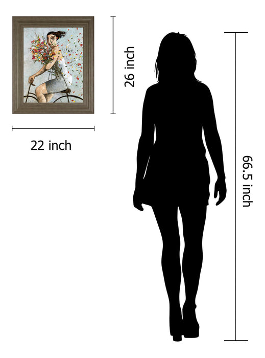 Petals By Lourenco - Framed Print Wall Art - Blue