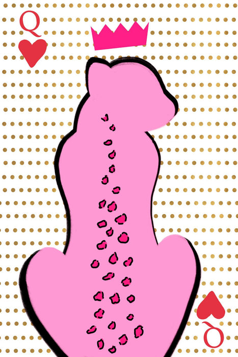 Queen Cheetah Card By Anna Quach (Framed) - Pink