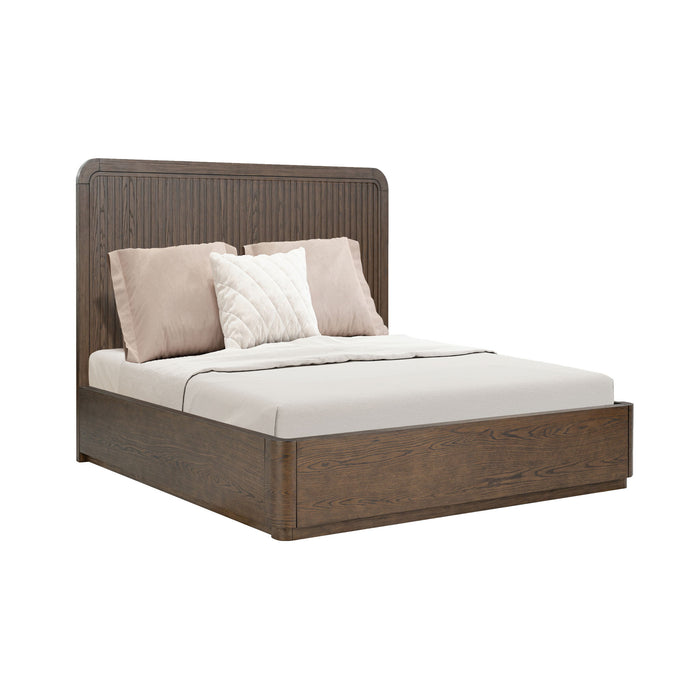 Athens - Queen Panel Bed - Dark Brown