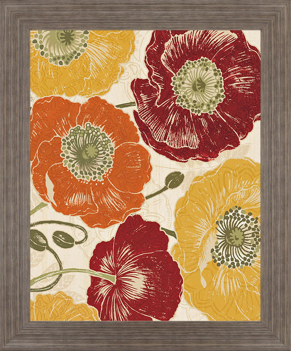 Bold Autumn Poppies - 28" x 34" Framed Wall Art