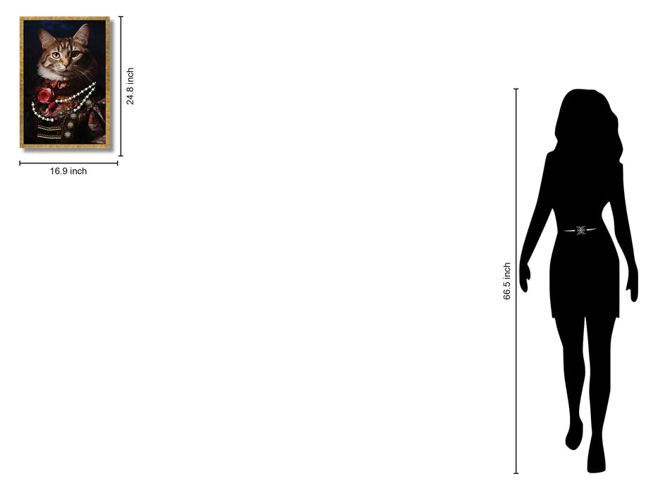 Regal Feline Rose - 17" x 25" Framed Wall Art