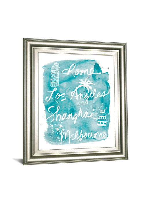 Sightseeing Il By Lottie Fontaine - Framed Print Wall Art - Blue