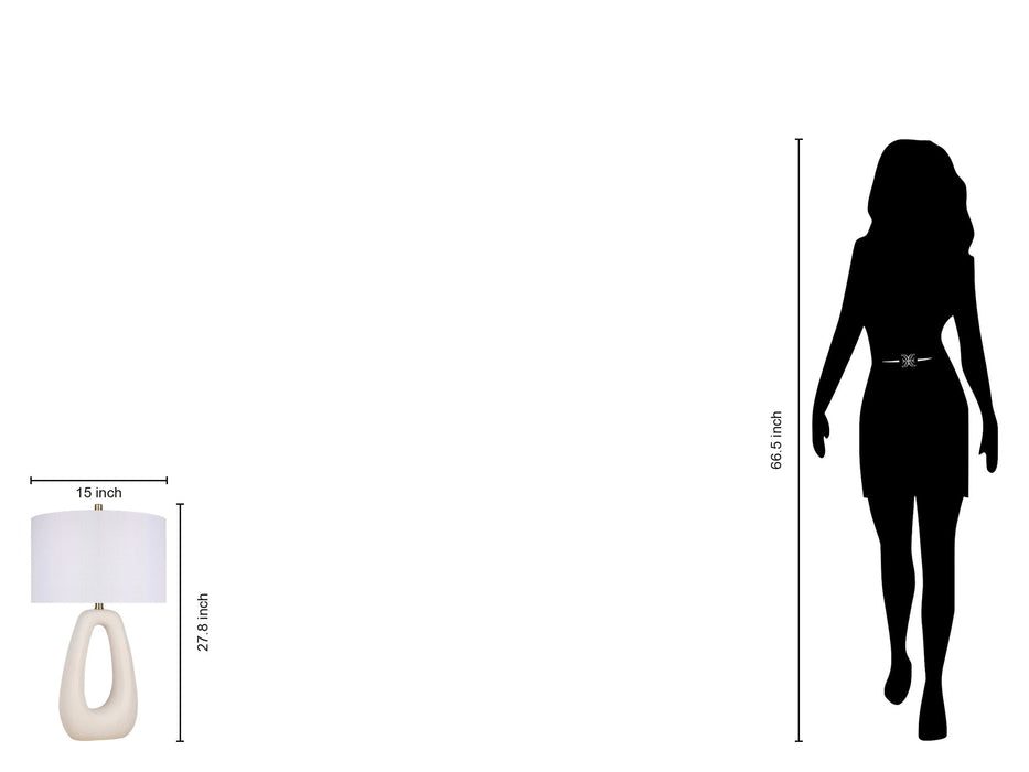 "Serenity Loop" Ceramic Table Lamp (Set of 2) - Textured White