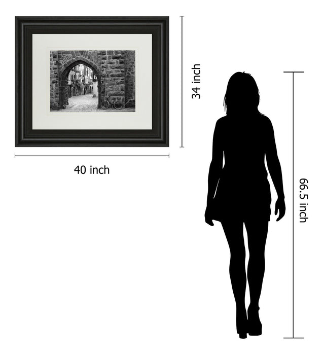 Bicycle Of Riquewihr By Monte Nagler - Framed Print Wall Art - Dark Gray
