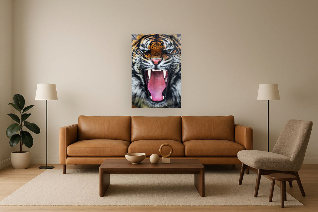 Temp Glass With Foil - Roaring Tiger - Orange