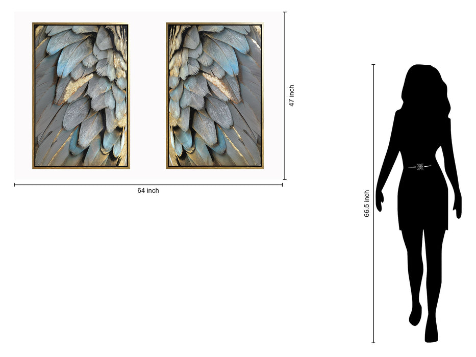 Hand Painted Textured Canvas in Frame - Pearl Silver