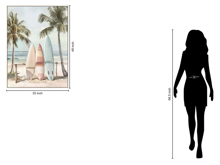 Palm Breeze Trio - 32" x 48" Framed Wall Art