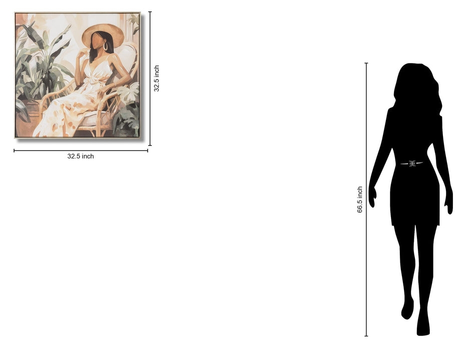 Sunlit Veranda Muse - 33" x 33" Framed Wall Art