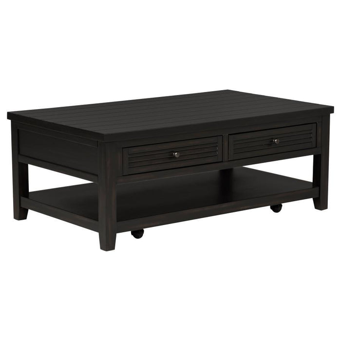 Concord - 2-Drawer Rectangular Coffee Table - Distressed Java