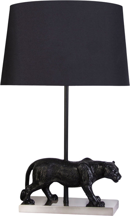"Panther Noir" Resin Table Lamp (Set of 2) - Black Resin/Pn On Metal