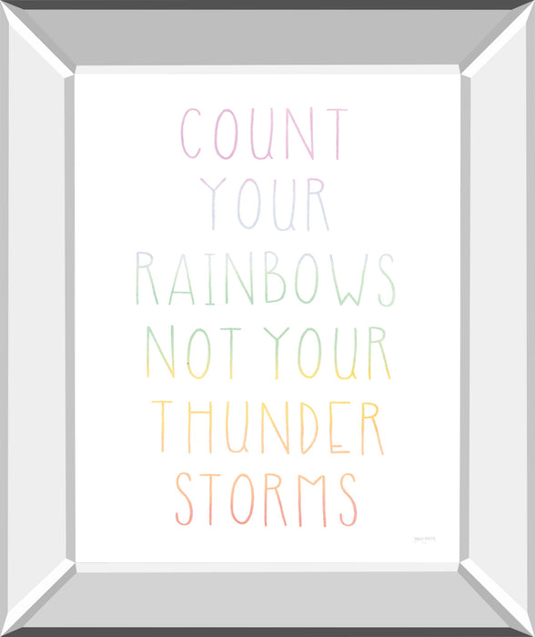 Lets Chase Rainbows VII By Jenaya Jackson - Mirror Framed Print Wall Art - White