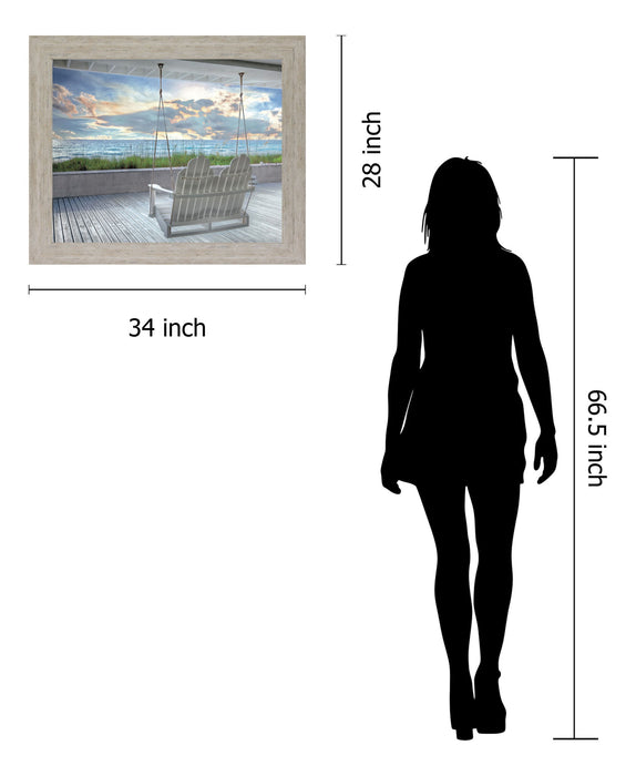 Seaside Swing Serenity - 28" x 34" Framed Wall Art