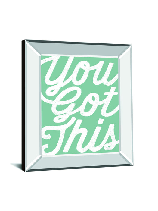 Positivity VII By Laura Marshall - Mirror Framed Print Wall Art - Green