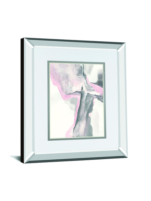 Blushing Grey II By Chris Paschke Mirrored Frame - Pink