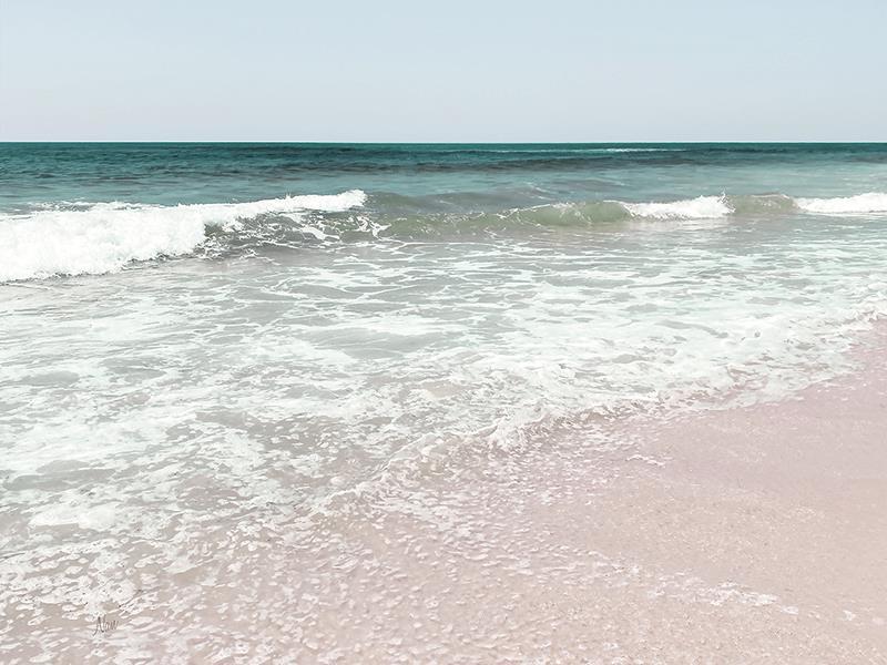 Shoreline Pleasure By Nan (Framed Small) - Light Blue