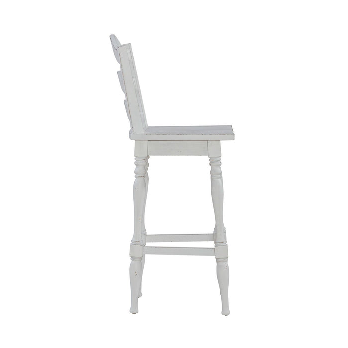 Magnolia Manor - Ladderback Swivel Bar Stool - Antique White