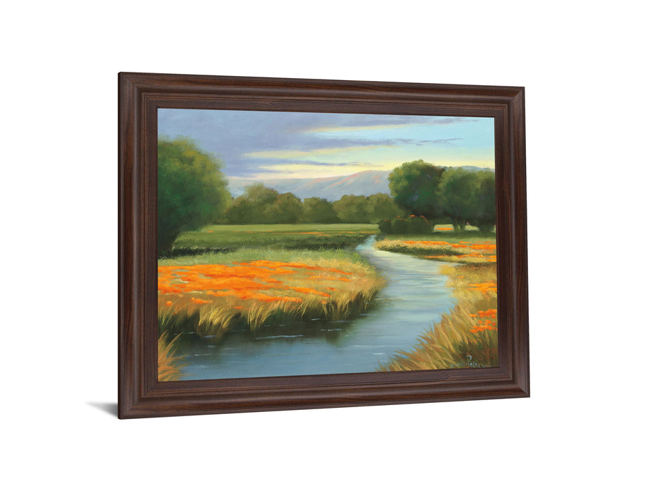 Golden Meadow Stream - 28" x 34" Framed Wall Art