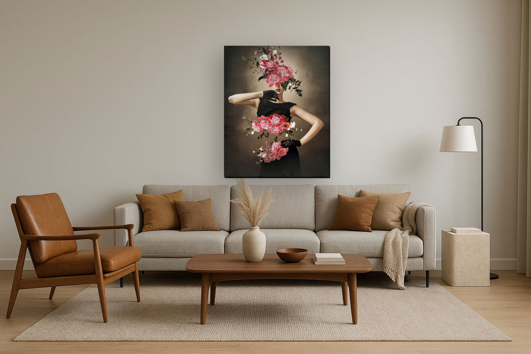 40x50 Hand Painted Textured Canvas - Red