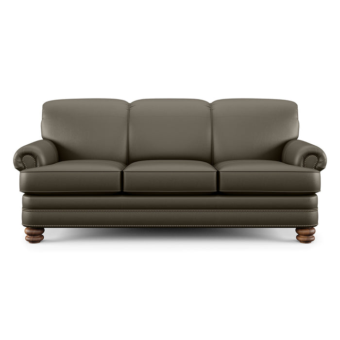 Bay Bridge - Leather Sofa, Nailhead Trim