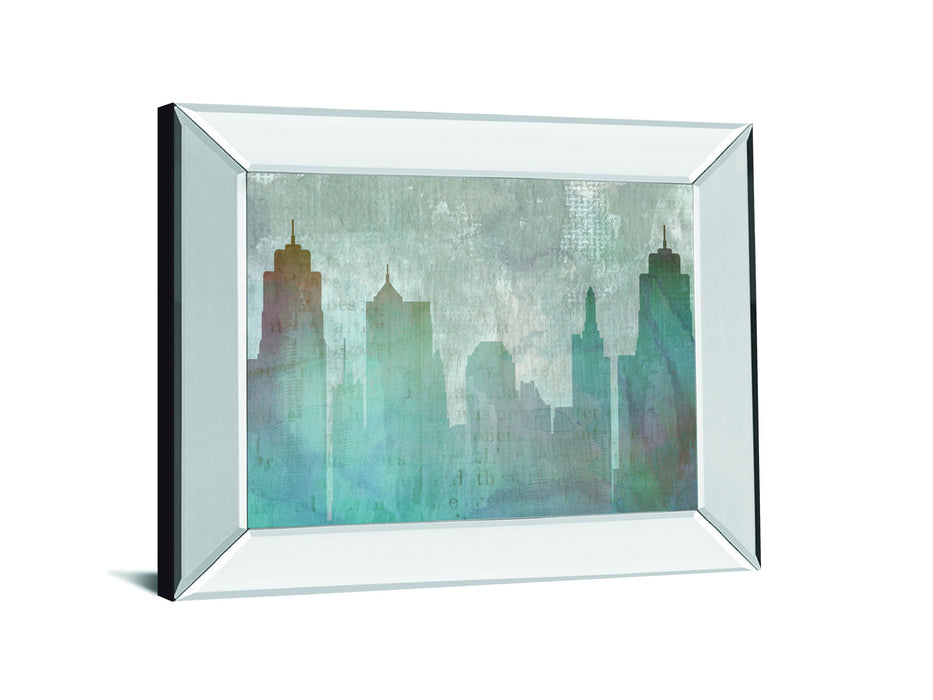 Urban Reflections By Louis Dunca-he - Mirror Framed Print Wall Art - Blue