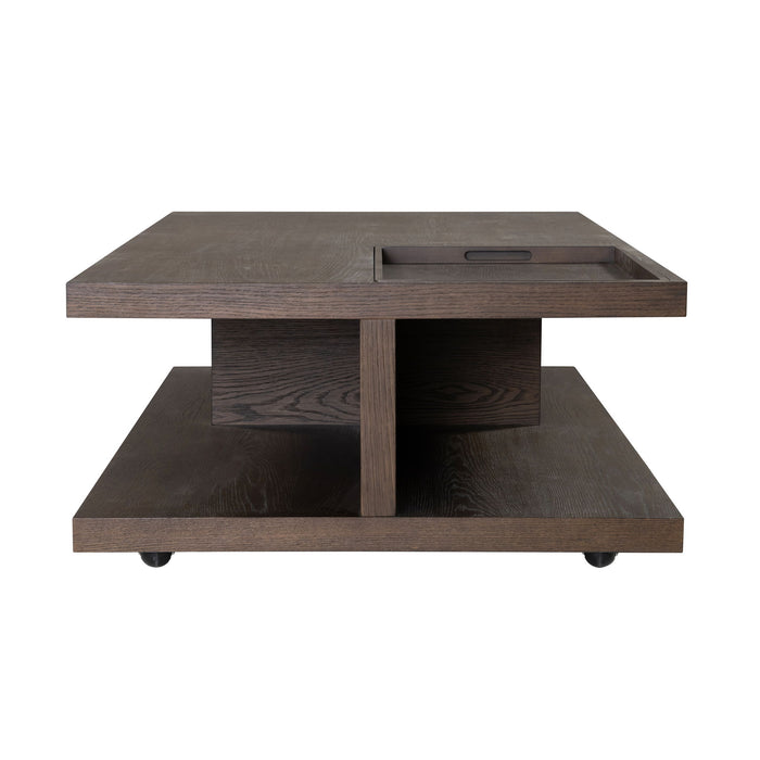 Athens - Rectangular Coffee Table With Casters - Chocolate Brown
