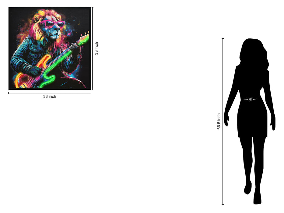 "Neon Groove II" Hand-Embellished LED In Frame - Neon / Vibrant