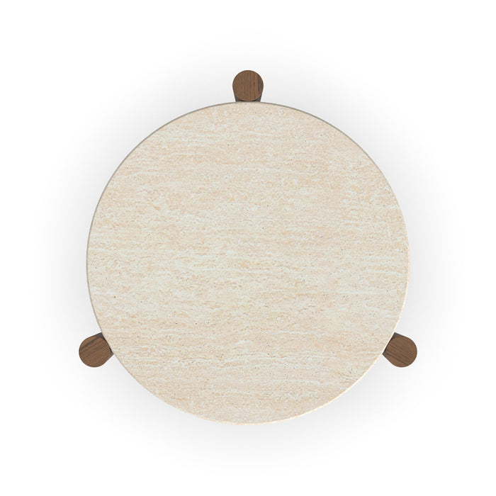 Verona - Accent Table - Beige / Dark Brown