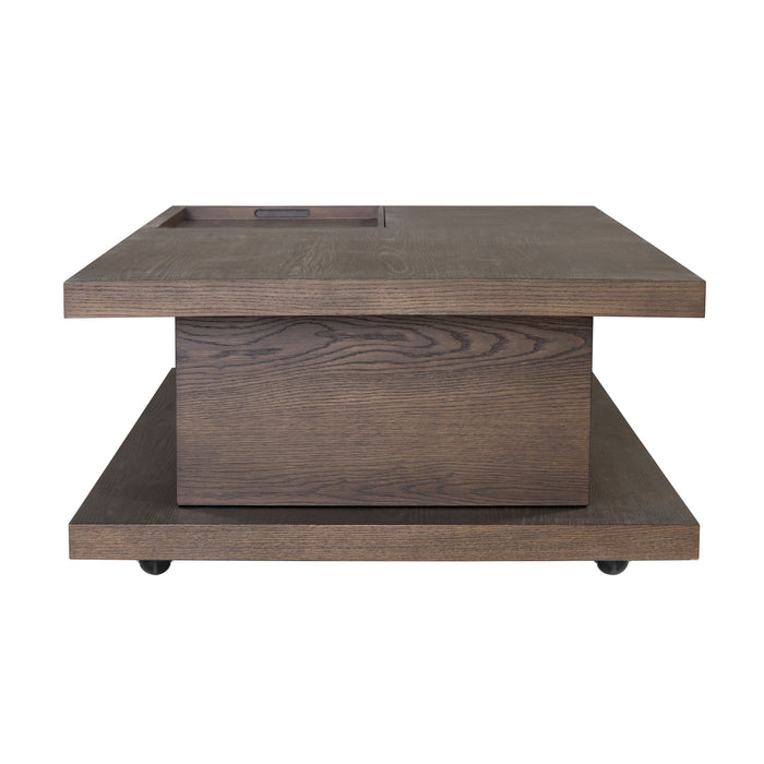 Athens - Rectangular Coffee Table With Casters - Chocolate Brown