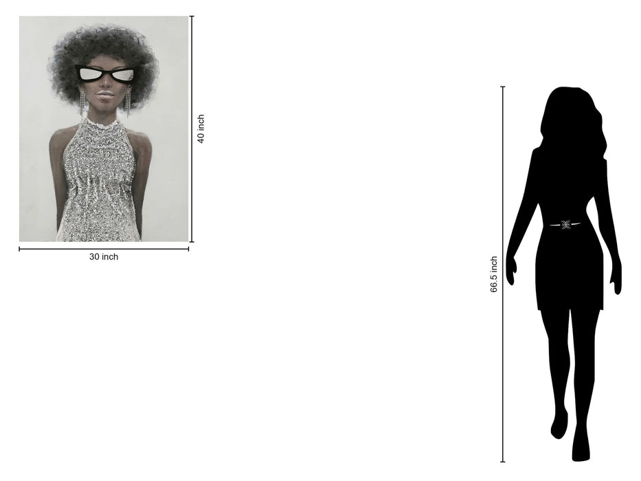 Glam Sparkle Reflection - 30" x 40" Framed Wall Art