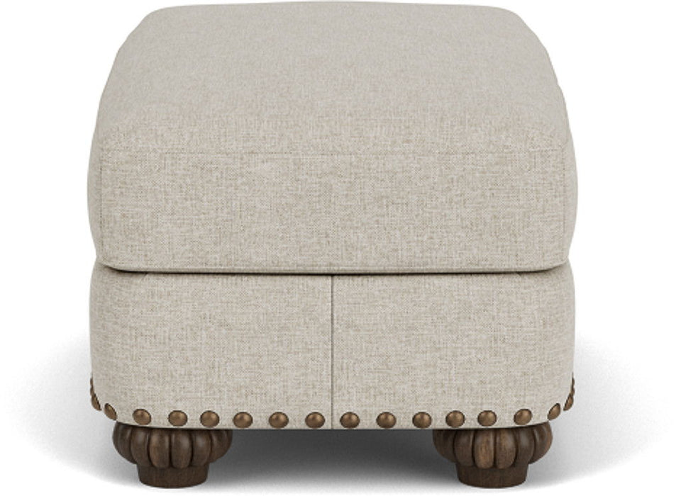 Patterson - Fabric Ottoman, Nailhead Trim