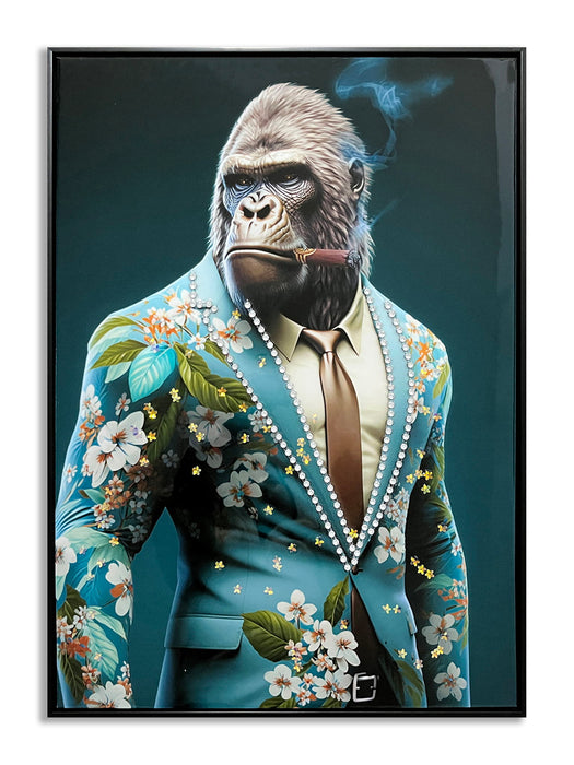 Gentleman Ape Blossom - 21" x 29" Framed Wall Art