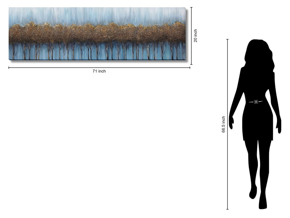 Amber Grove Mist - 20" x 71" Framed Wall Art