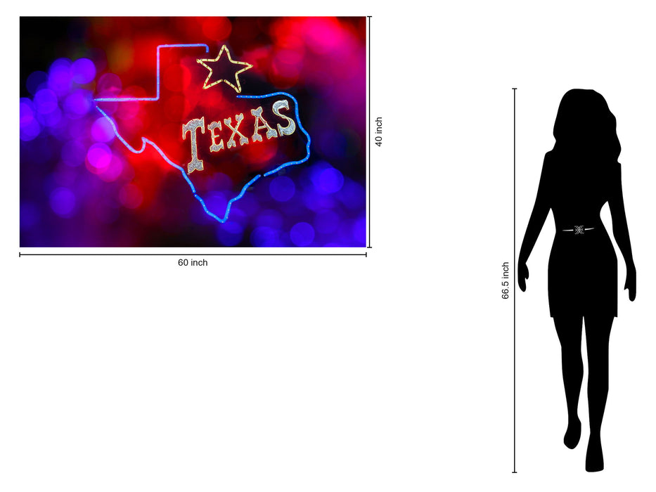 Tempered Glass With Foil & Rhinestones - Texas Neon - Red