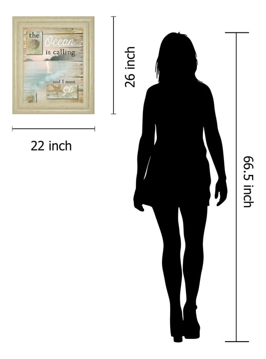 The Ocean Is Calling By Marla Rae - Framed Print Wall Art - Pearl Silver