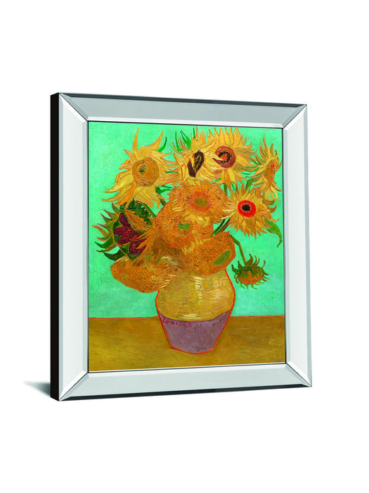 Still Life Vase With Twelve Sunflowers, January 1889 By Vincent Van Gogh - Mirror Framed Print Wall Art - Yellow