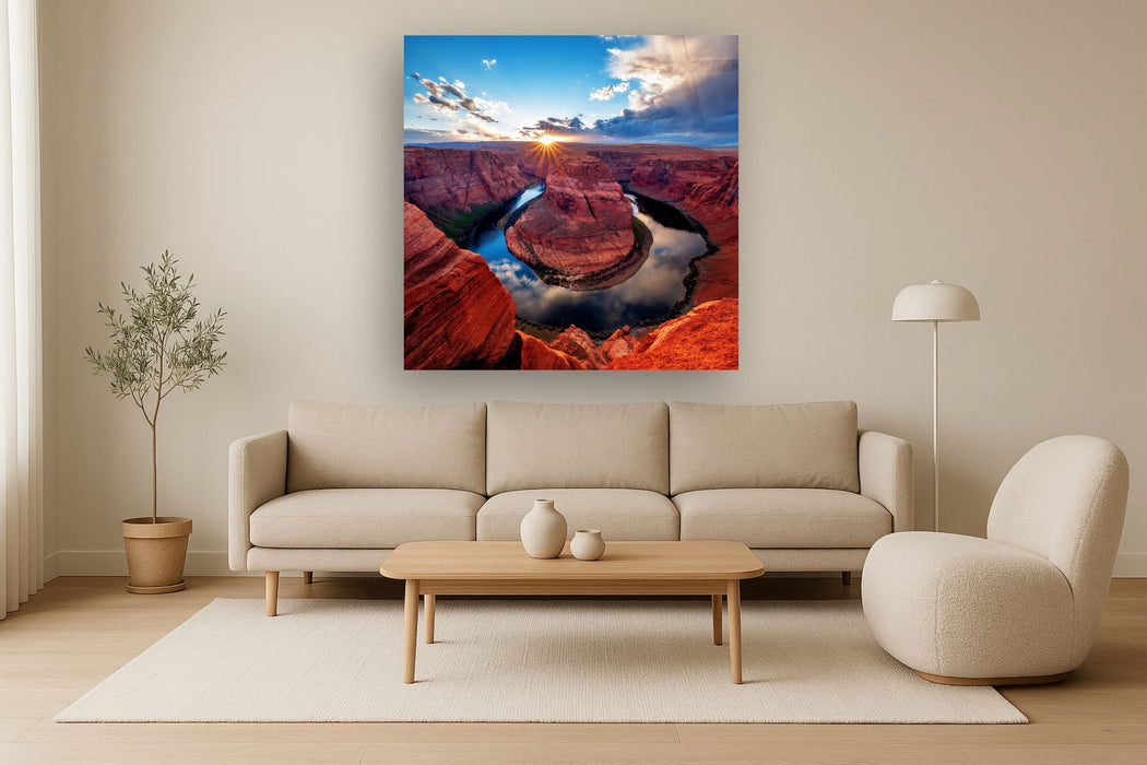 Tempered Glass With Foil - Horseshoe Bend - Red