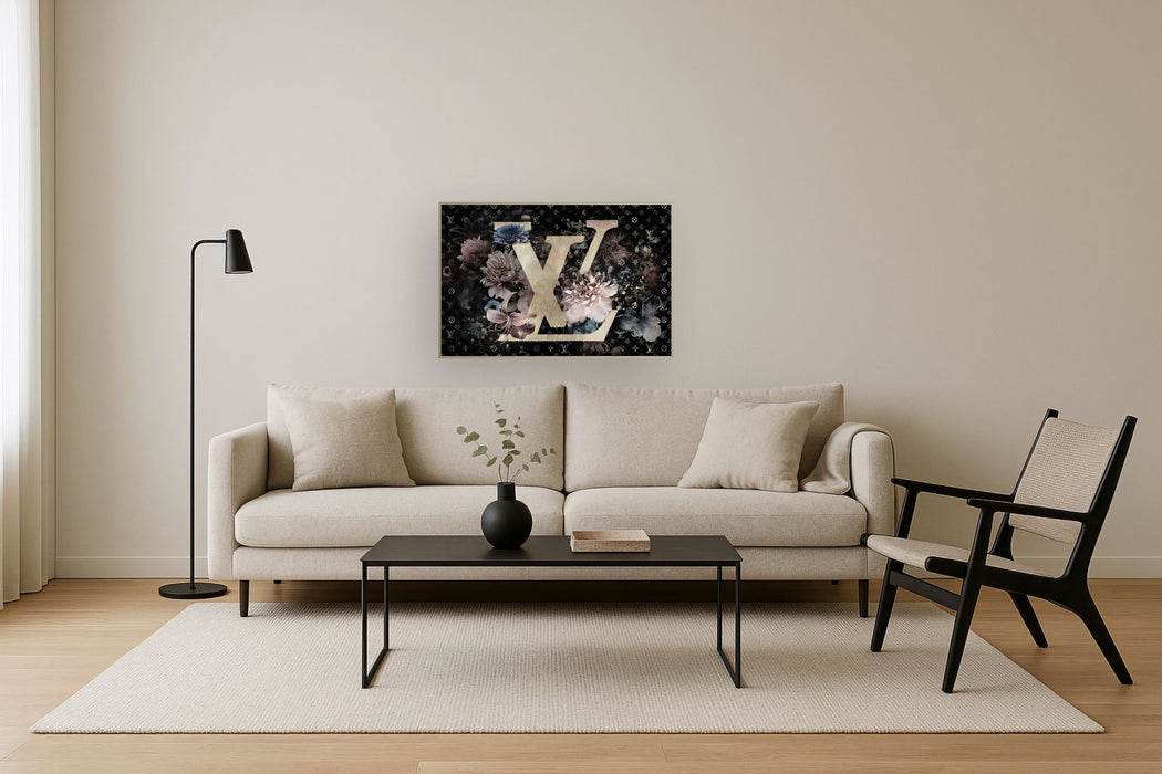 Gilded Bloom Radiance - 32" x 47" Framed Wall Art