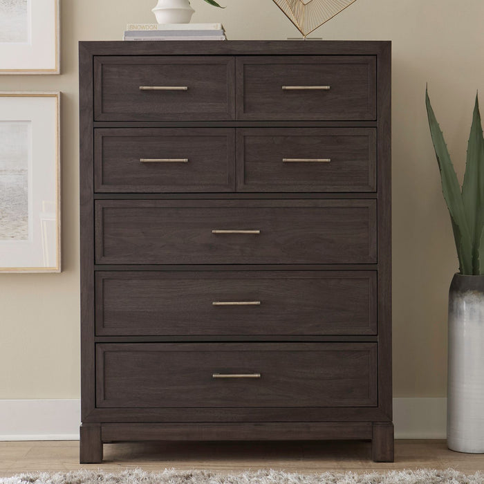 Modern Edge - 5 Drawer Chest - Brown