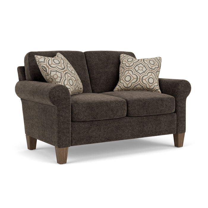 Moxy - Fabric Loveseat, Curved Sock Arms