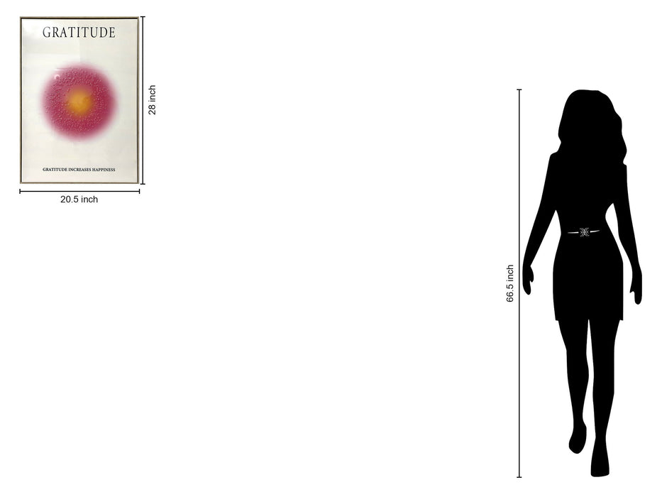 "Radiant Gratitude" Hand-Embellished Canvas In Frame - Pink / Orange