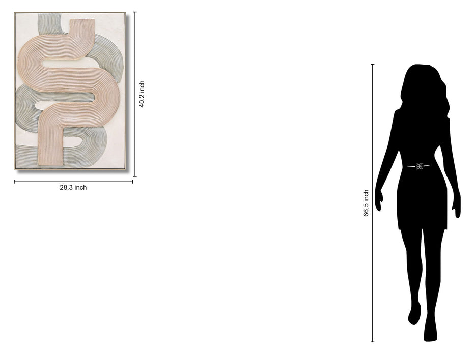 Blush Maze Layers - 28" x 40" Framed Wall Art