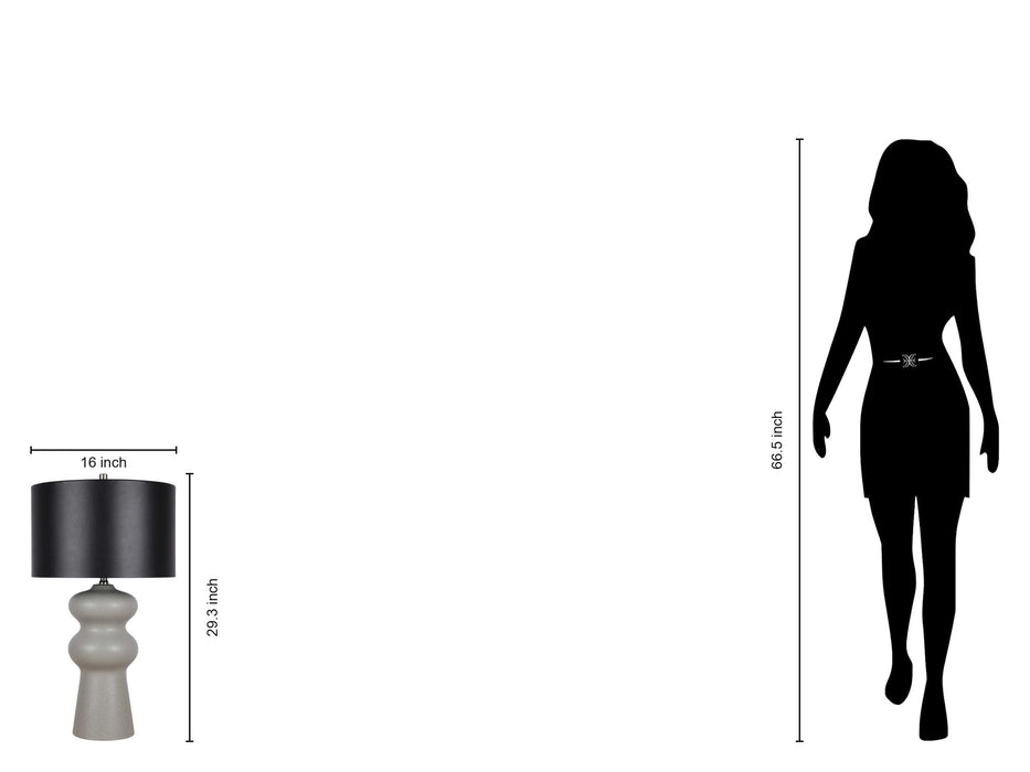 "Echo Essence" Ceramic Table Lamp - Textured Gray