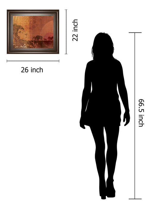 Safari Sunset II By Venter, T. - Framed Print Wall Art - Orange