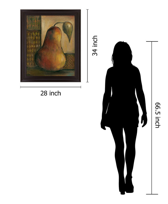 Rustic Golden Pear - 28" x 34" Framed Wall Art