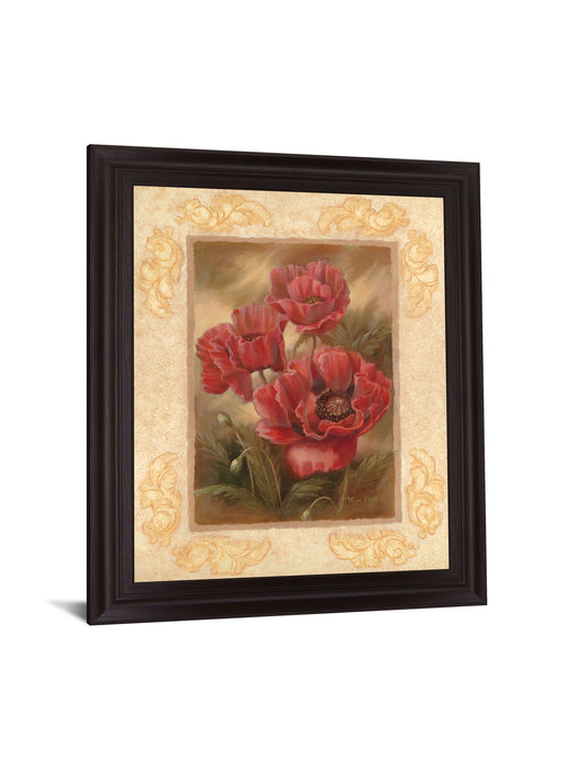 Crimson Poppies Trio - 28" x 34" Framed Wall Art