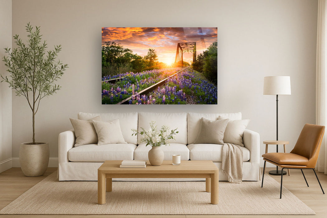 Tempered Glass With Foil - Bluebonnet Rails - Green