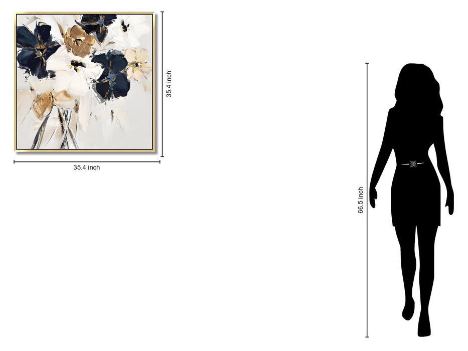 Midnight Petal Sonata - 35" x 35" Framed Wall Art